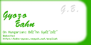 gyozo bahn business card